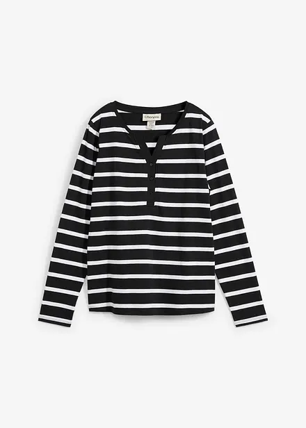 T-shirt col Henley, 100% coton