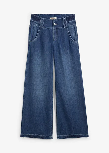Jean large taille haute, toile ultra-douce