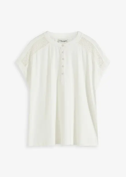 T-shirt à empiècement dentelle
