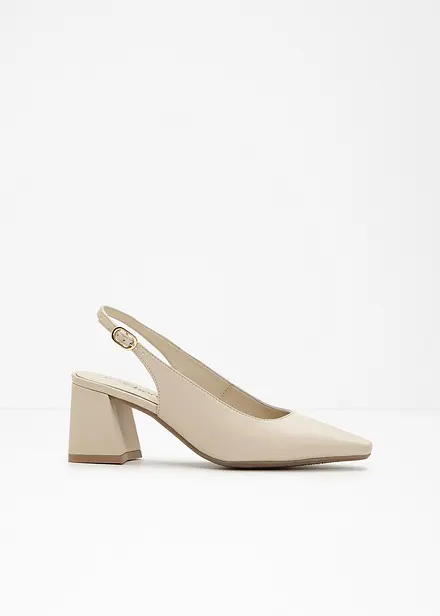 Escarpins slingback en cuir