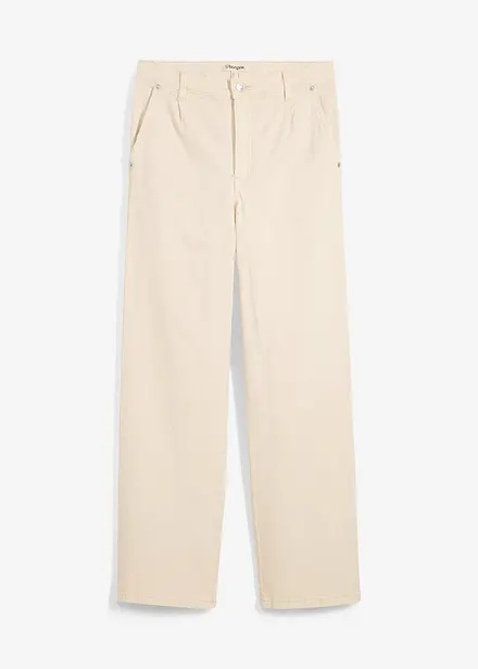 Jean droit taille haute, peu extensible