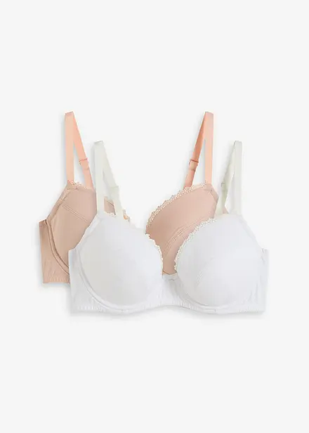 Lot de 2 soutiens-gorge coton push-up à armatures