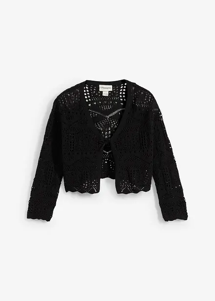 Boléro manches 3/4 en maille ajourée