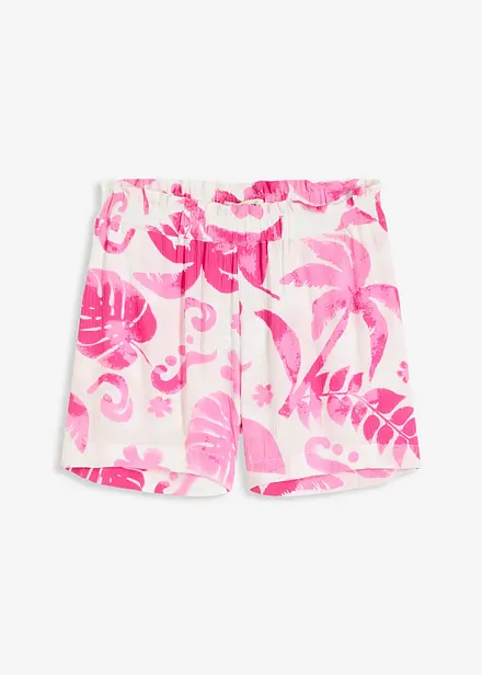 Short imprimé en viscose texturée