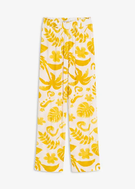 Pantalon large imprimé en viscose texturée