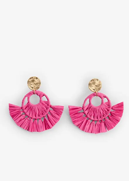 Boucles d’oreille aspect paille