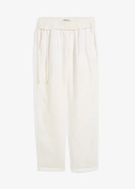 Pantalon taille élastiquée 100 % lin