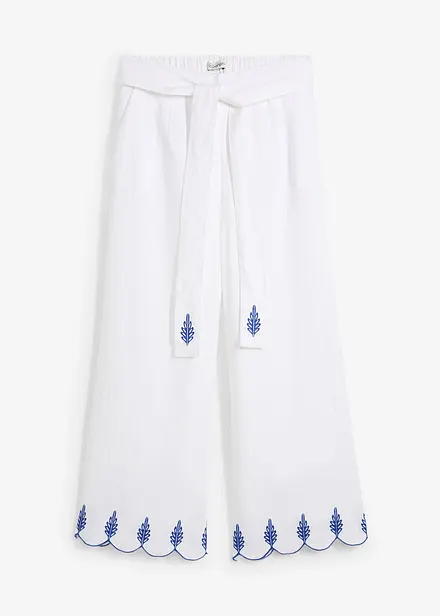 Jupe-culotte en lin avec ceinture (ens. 2 pces)