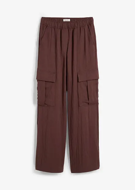 Pantalon cargo fluide en Lyocell mélangé