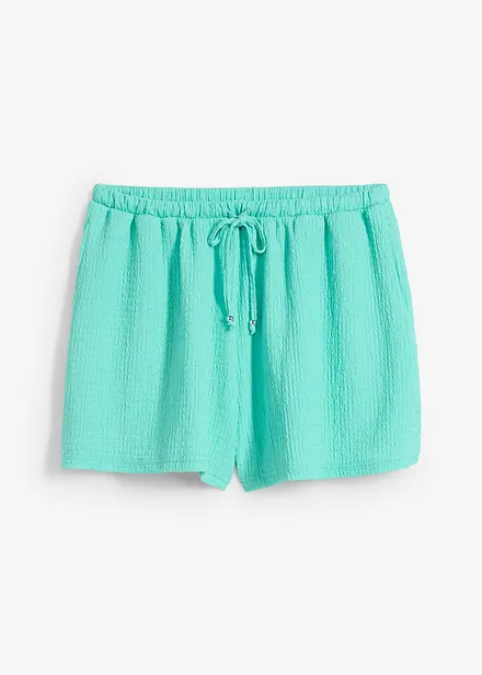 Short en crêpe texturé avec taille élastiquée