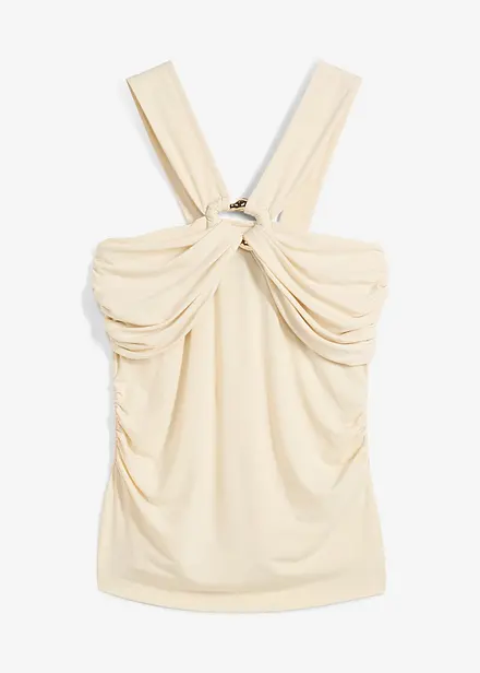 Top dos nu avec boucle en métal martelé