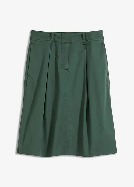 Jupe midi en popeline de coton
