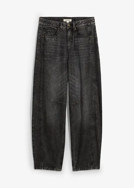Jean balloon taille mi-haute, super doux