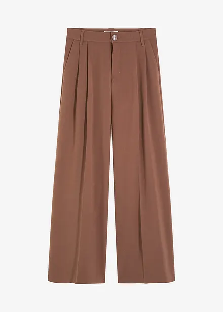 Pantalon fluide à pinces en viscose mélangée
