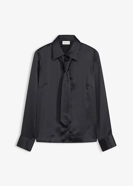 Chemisier en satin avec cravate amovible (2 pces)