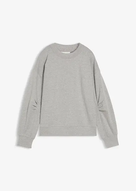 Sweat-shirt en coton à large col côtelé