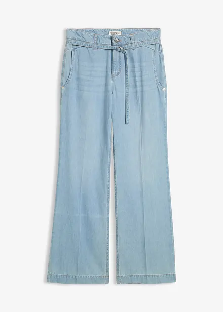 Jean large taille mi-haute avec ceinture