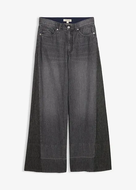 Jean large à taille haute avec empiècement