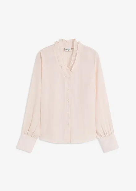 Blouse en mousseline à volants
