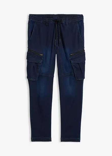 Jogger droit effet jean et poches cargo, Regular