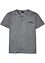 T-shirt col tunisien, aspect délavé, 100% coton, bonprix