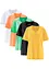 Lot de 5 T-shirts longs amples à col en V, manches courtes, bonprix