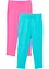 Lot de 2 leggings corsaire en coton extensible, bonprix