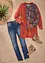 T-shirt tunique imprimé, manches longues, bonprix