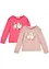 Lot de 2 T-shirts manches longues fille en coton, bonprix