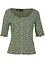 T-shirt côtelé à imprimé floral, manches coude, bonprix