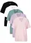 Lot de 5 T-shirts longs amples à col en V, manches courtes, bonprix