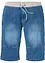 Bermuda long en jean taille extensible, Loose Fit, bonprix