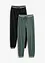 Lot de 2 pantalons molletonnés en coton mélangé, bonprix