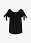 T-shirt col Bardot à détail nœud, bonprix