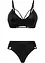 Brassière et string ouvert avec empiècement wetlook (ens. 2 pces), bonprix