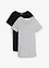 Lot de 2 T-shirts longs basiques, manches courtes, bonprix