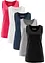 Lot de 5 débardeurs longs 100% coton, bonprix
