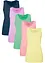 Lot de 5 débardeurs longs 100% coton, bonprix