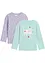 Lot de 2 T-shirts manches longues fille en coton, bonprix