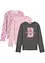 Lot de 3 T-shirts manches longues 100% coton, bonprix