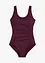 Maillot 1 pièce sculptant, maintien léger, avec plis décoratifs, bonprix