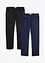 Lot de 2 pantalons droits taille élastiquée 100% coton, Regular, bonprix