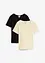 Lot de 2 T-shirts en coton côtelé, bonprix