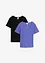 Lot de 2 T-shirts en coton côtelé, bonprix