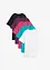 Lot de 5 T-shirts longs et amples à col V, bonprix