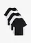 Lot de 5 T-shirts longs et amples à col V, bonprix