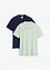 Lot de 2 polos en maille piquée, 100% coton, bonprix