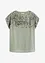 T-shirt à empiècement tissé et strass, bonprix