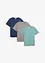 Lot de 3 T-shirts col tunisien 100% coton, bonprix