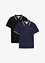 Lot de 2 polos en maille piquée, 100% coton, bonprix